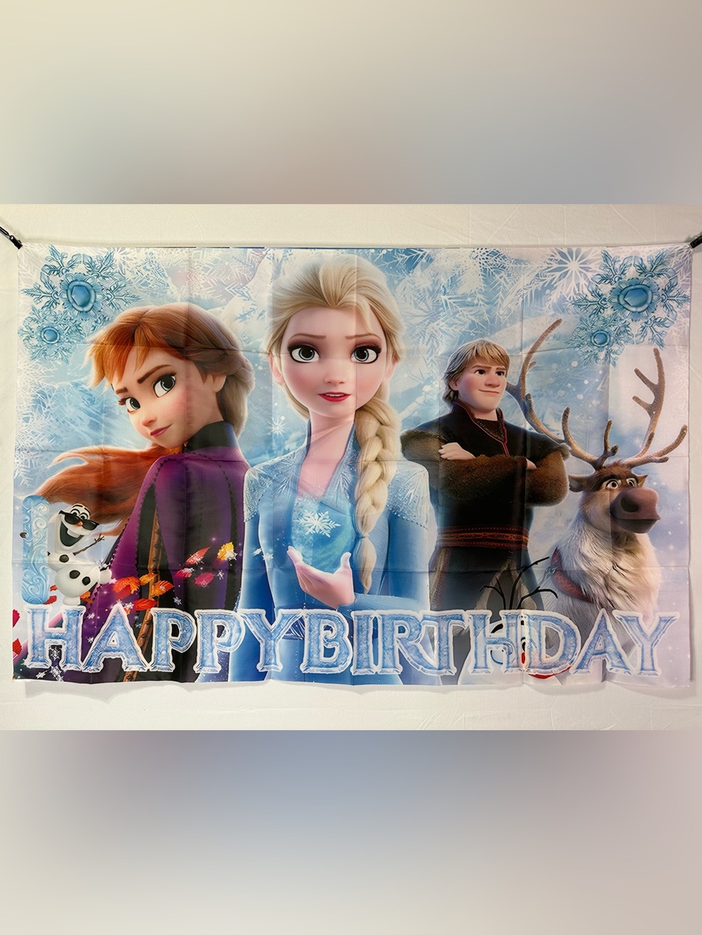 Frozen Happy Birthday Backdrop Banner 48”x32”